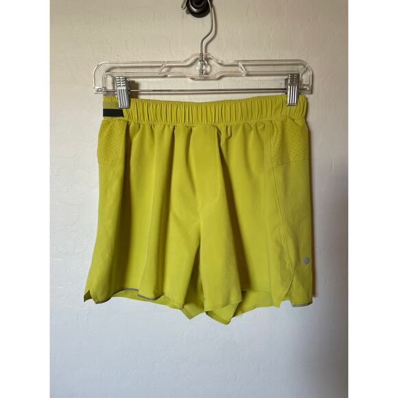 Lululemon Men's Surge Short 4" Golden Lime - Lined Running Short Size Small - Picture 1 of 3